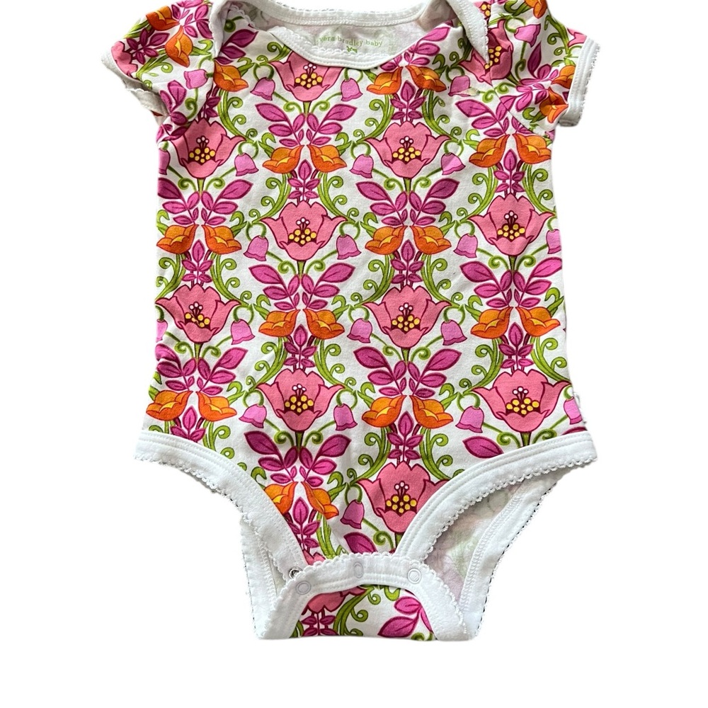 Vera Bradley Pink and Orange Floral Bodysuit